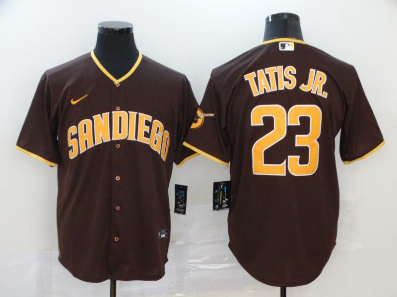 Men San Diego Padres 23 Tatis jr brown Nike Game MLB Jerseys